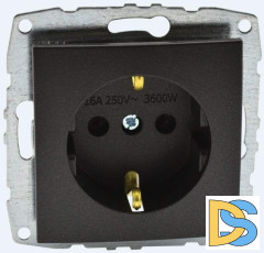 Розетка с заземлением Mono Electric Despina-Larissa 16А 250В графит 500-002021-117
