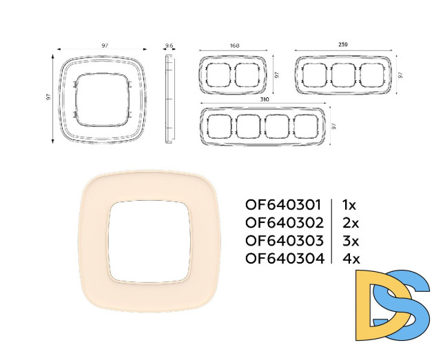 Рамка двухместная Ambrella Volt Coint OF640302