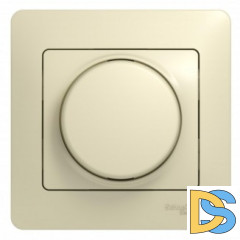 Диммер поворотный, 600Вт универсальный, Бежевый, серия Glossa, Schneider Electric