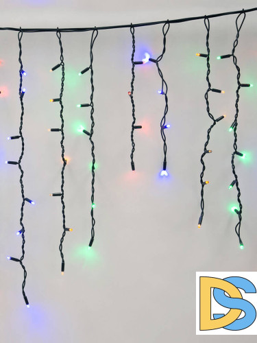 Уличная светодиодная гирлянда Uniel бахрома (UL-00003933) разноцветный ULD-B3010-200/TBK Multi IP67