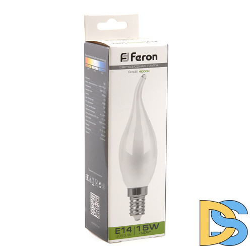 Лампа светодиодная Feron LB-718 Свеча на ветру E14 15W 4000K 38262