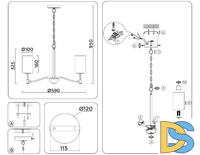 Подвесная люстра Ambrella Light High Light Heigh Light LH56051