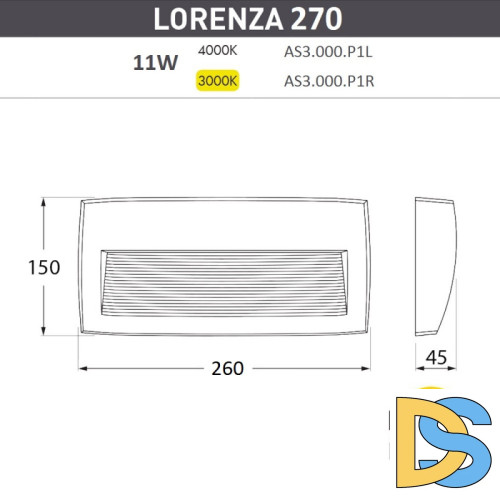 Светильник для ступеней Fumagalli AS3.000.000.AXP1L