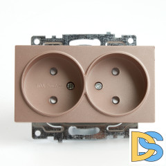 Розетка 2-местная б/з с защитной шторкой Stekker Катрин 39597