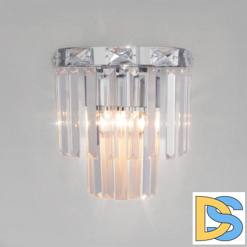 Настенный светильник Eurosvet Elegante 10130/1 хром/прозрачный хрусталь Strotskis a060645