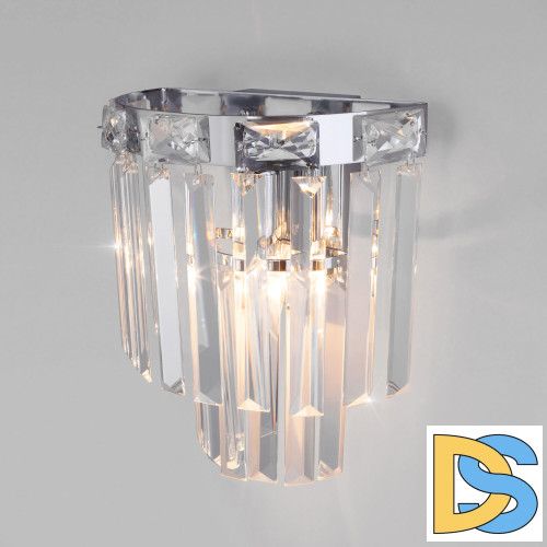 Настенный светильник Eurosvet Elegante 10130/1 хром/прозрачный хрусталь Strotskis a060645