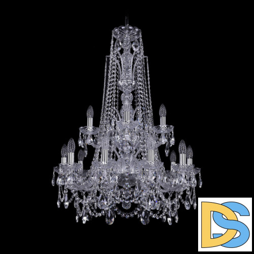 Подвесная люстра Bohemia Ivele Crystal 1411/10+5/240/XL-94/2d Ni