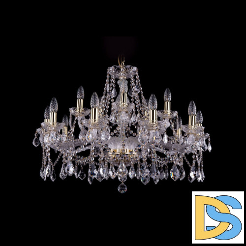 Подвесная люстра Bohemia Ivele Crystal 1413/10+5/300 G Leafs