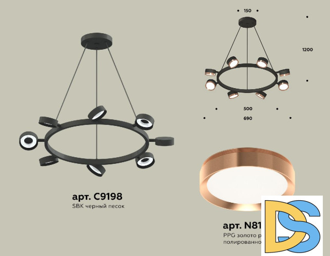 Подвесная люстра Ambrella Light Traditional (C9198, N8126) XB9198153