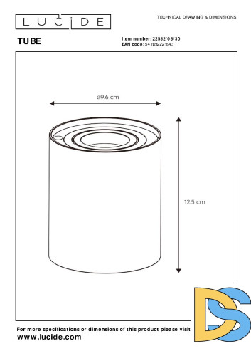 Настольная лампа Lucide Tube 22552/05/30