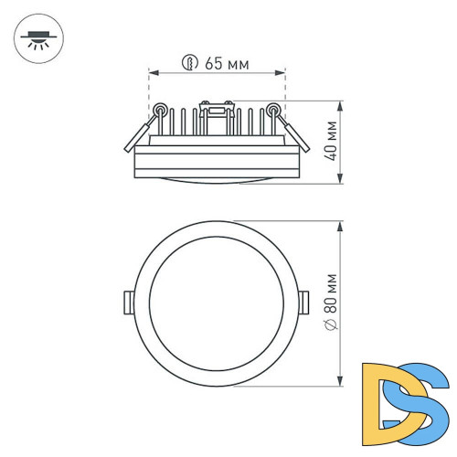 Встраиваемый светильник Arlight LTD-85SOL-5W Warm White 017988