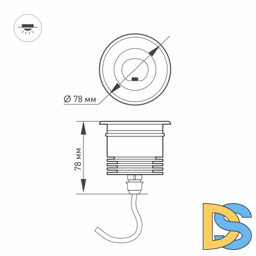 Тротуарный светильник Arlight LTD-GROUND-TILT-R80-9W Warm3000 024950