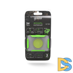 Налобный светодиодный фонарь Gauss от батареек 65х45 150 лм GF305