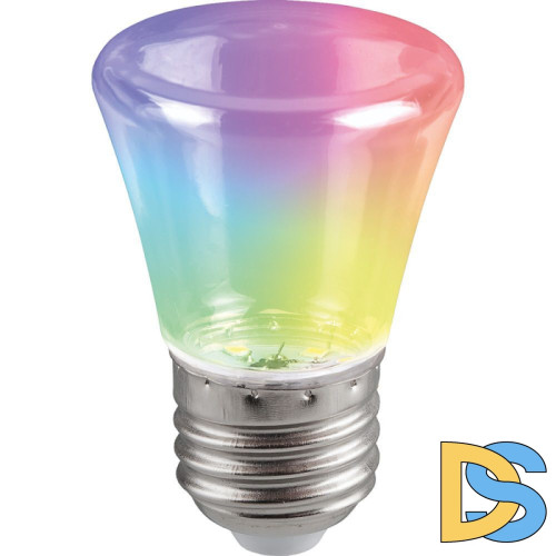 Лампа светодиодная Feron LB-372 Колокольчик прозрачный E27 1W RGB быстрая смена цвета 38131