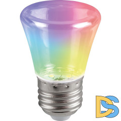 Лампа светодиодная Feron LB-372 Колокольчик прозрачный E27 1W RGB быстрая смена цвета 38131