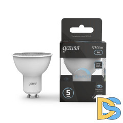 Лампа светодиодная диммируемая Gauss GU10 5W 4100K матовая 101506205-D