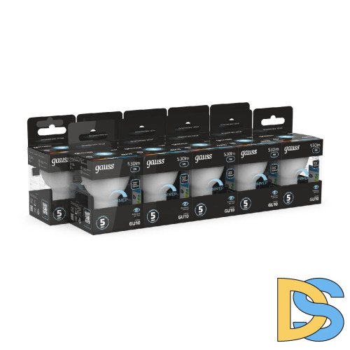 Лампа светодиодная диммируемая Gauss GU10 5W 4100K матовая 101506205-D