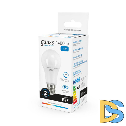 Лампа светодиодная Gauss E27 15W 6500K матовая 23235
