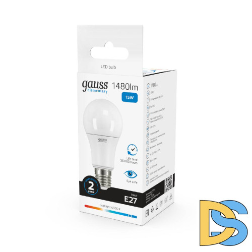 Лампа светодиодная Gauss E27 15W 6500K матовая 23235