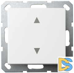 Выключатель одноклавишный Jasmart для жалюзи/штор в комплекте с накладкой 10A 250V белый глянцевый G3018W