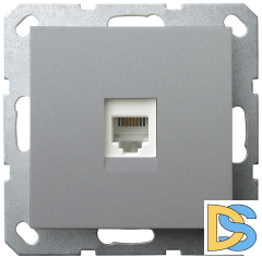 Телефонная розетка Jasmart цвет алюминий разъем RJ11 ( 6/4 ) G6101S