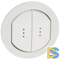 Лицевая панель Legrand Celiane переключателя двухклавишного с подсветкой белая 067804