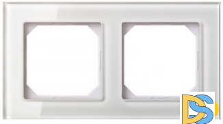 Рамка 2-ая Epsilon Стекло белое глянцевое