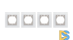 Рамка 4-я из закаленного стекла белая Vesta-Electric Exclusive White