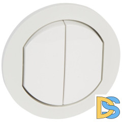 Лицевая панель Legrand Celiane выключателя двухклавишного белая 067802