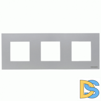 Рамка 3 поста (6 модулей) ABB Zenit Серебро
