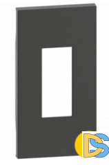 Лицевая панель для телефонных и компьютерных розеток 2 модуля.Черный. Btichino Living Now