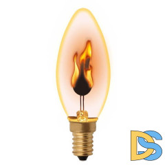 Лампа декоративная (UL-00002981) Uniel E14 3W золотистая IL-N-C35-3/RED-FLAME/E14/CL
