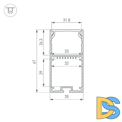 Профиль Arlight LINE-S-3667-2000 BLACK 042901