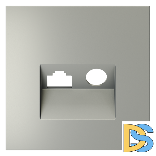 Накладка для розетки TV+RJ45 кат. 6, S70 (сталь)