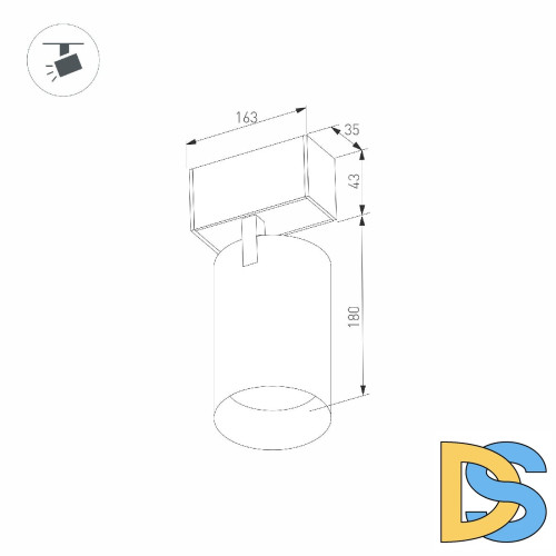 Трековый магнитный светильник Arlight MAG-SPOT-45-R65-18W Day4000 (BK, 36 deg, 24V, DALI) 046594