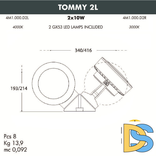 Фасадные светильники Fumagalli Tommy 4M1.000.000.LXD2L