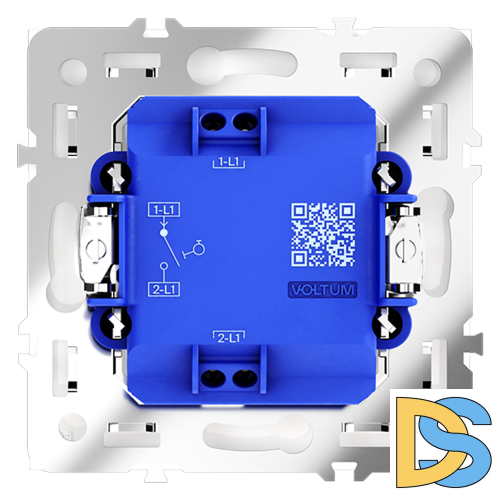 Выключатель с самовозвратом встраиваемый VOLTUM S70 одноклавишный 10А, (белый глянцевый)