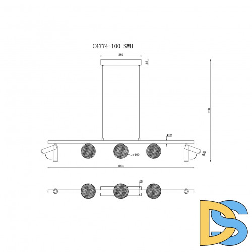 Подвесная люстра iLedex Telescope C4774-100 SWH