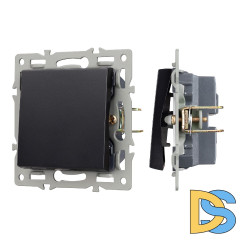 Механизм выключателя одноклавишный проходной Arlight SWT-MKP1-PL-BK (250V, 16A) 043715