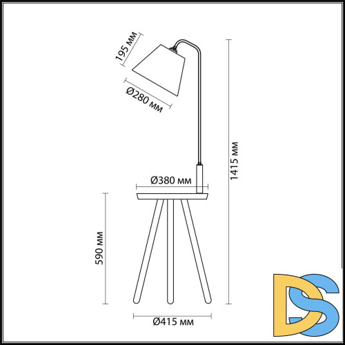 Торшер Odeon Light Kalda 4666/1F