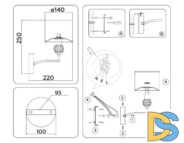 Бра Ambrella Light High Light Classic LH71135