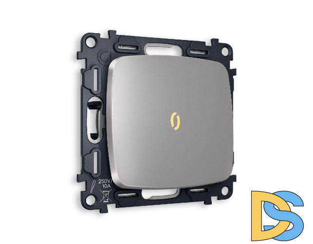 Комплект механизма 1-кл проходного выключателя с подсветкой Ambrella Volt Omega MO502030