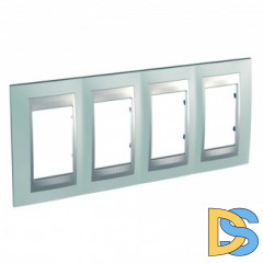 Рамка 4-ая (четверная), Флюорит/Алюминий (металл), серия UNICA TOP/CLASS, Schneider Electric