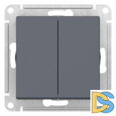 Выключатель 2-клавишный проходной (с двух мест), Грифель, серия Atlas Design, Schneider Electric