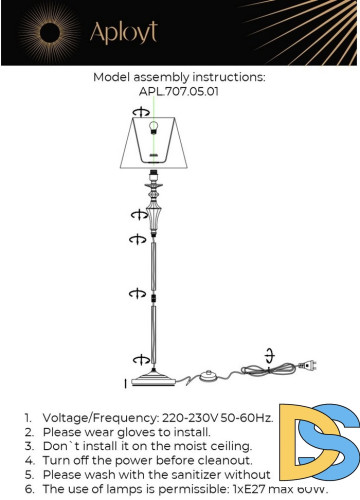 Торшер Aployt Jula APL.707.05.01