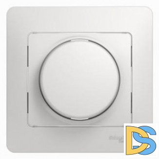 Диммер поворотный, 600Вт универсальный(в сборе), Белый, серия Glossa, Schneider Electric
