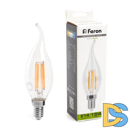 Лампа светодиодная Feron LB-718 Свеча на ветру E14 15W 4000K 38263