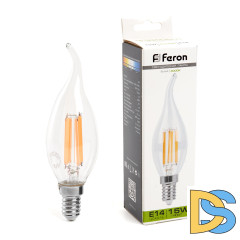 Лампа светодиодная Feron LB-718 Свеча на ветру E14 15W 4000K 38263