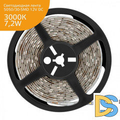 Светодиодная влагозащищенная лента Gauss 7,2W/m 30LED/m 5050SMD теплый белый 5M 356000107