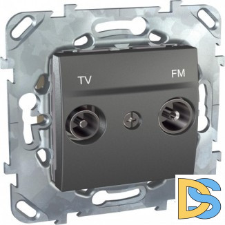 Розетка телевизионная оконечная ТV-FМ, Графит, серия UNICA TOP/CLASS, Schneider Electric